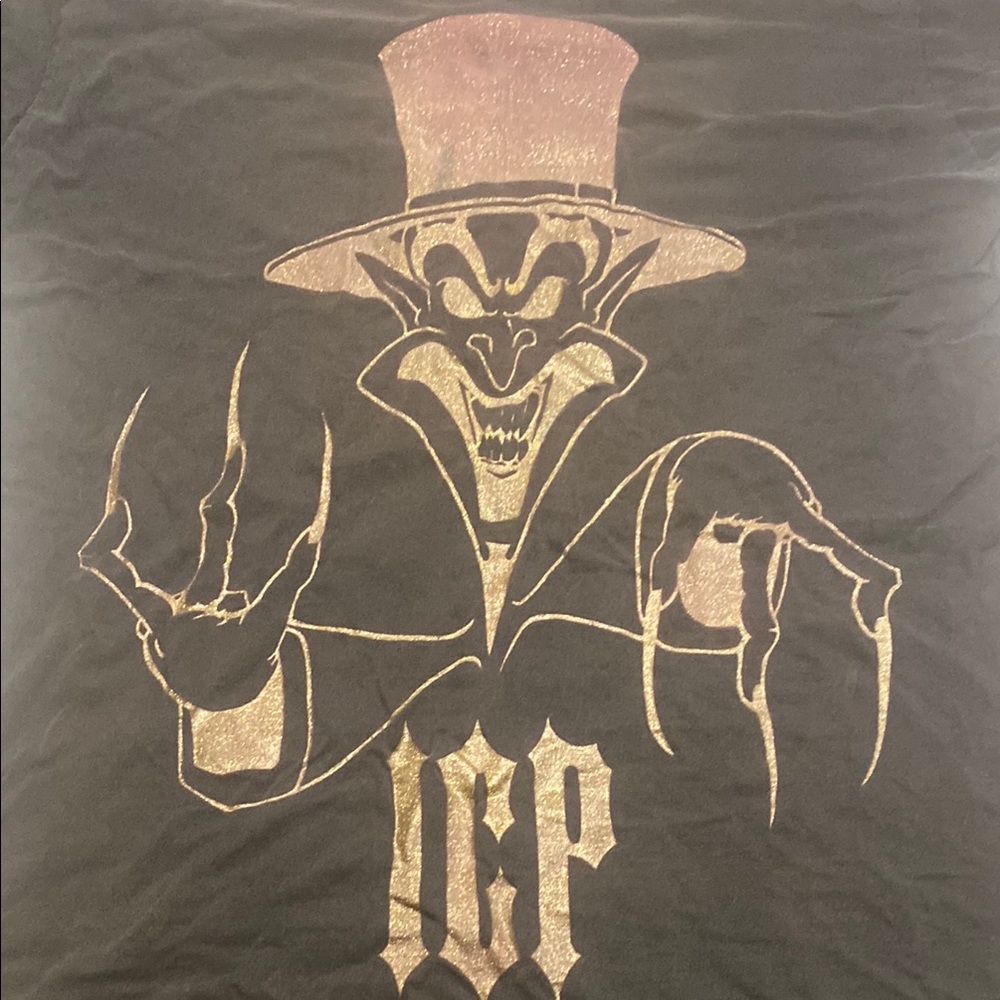 Insane Clown Posse Fruit of the Loom Black Tee with Gold Ringmaster Graphic